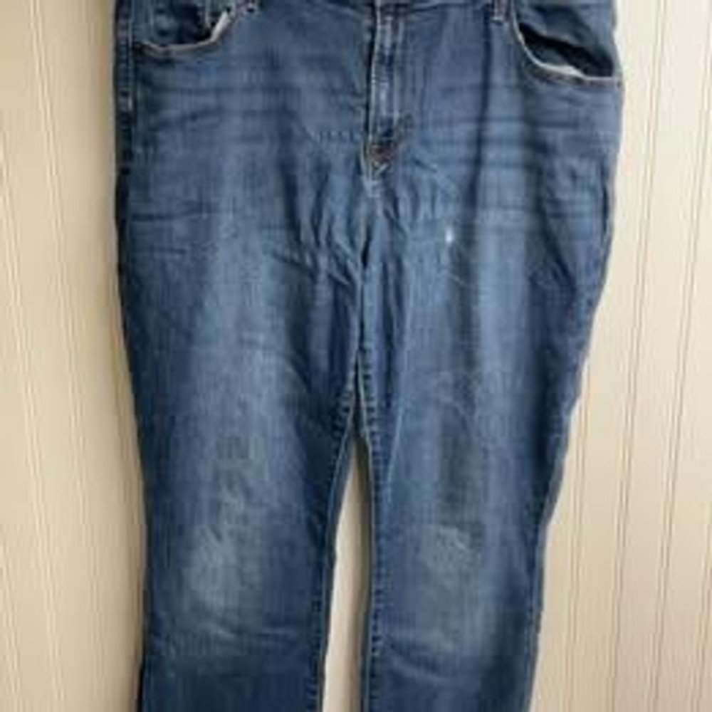 Old Navy Power Slim Straight Jeans Womens 20 Blue Medium Wash Denim High Rise